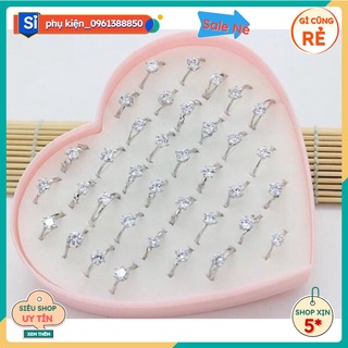 Hộp nhẫn gồm 36 chiếc trắng sẵn hàng