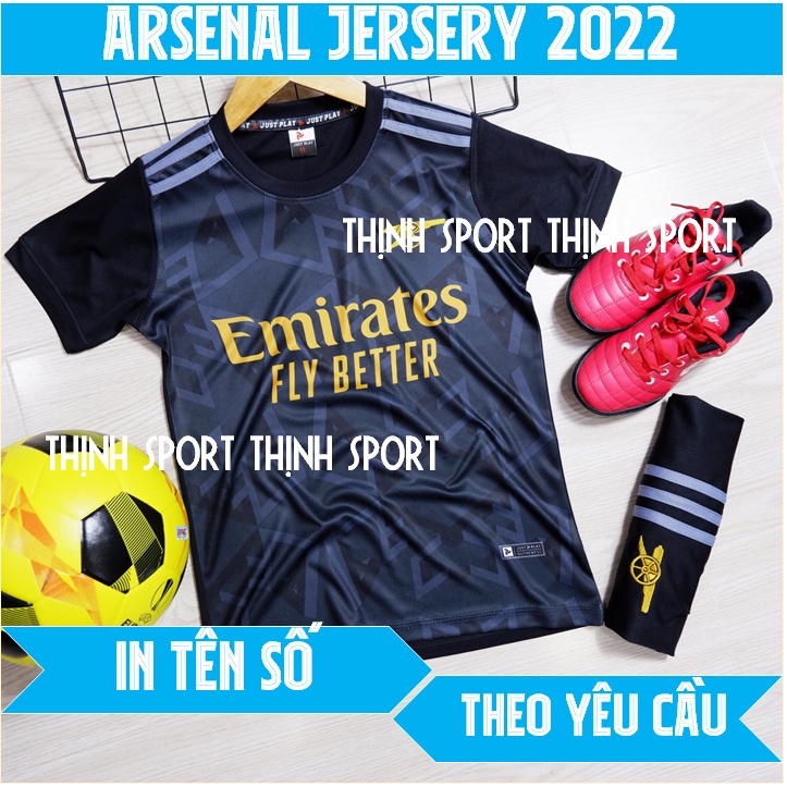 Bộ quần áo đá banh trẻ em Arsenal , Bộ quần áo bóng đá trẻ em in tên và số theo yêu cầu
