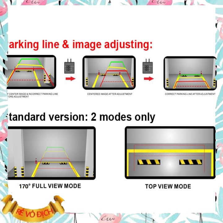 Camera lùi 5 chân, hồng ngoại hỗ trợ nhìn ban đêm, chống nước, dài 5.5m (Màu đen) M | BigBuy360 - bigbuy360.vn