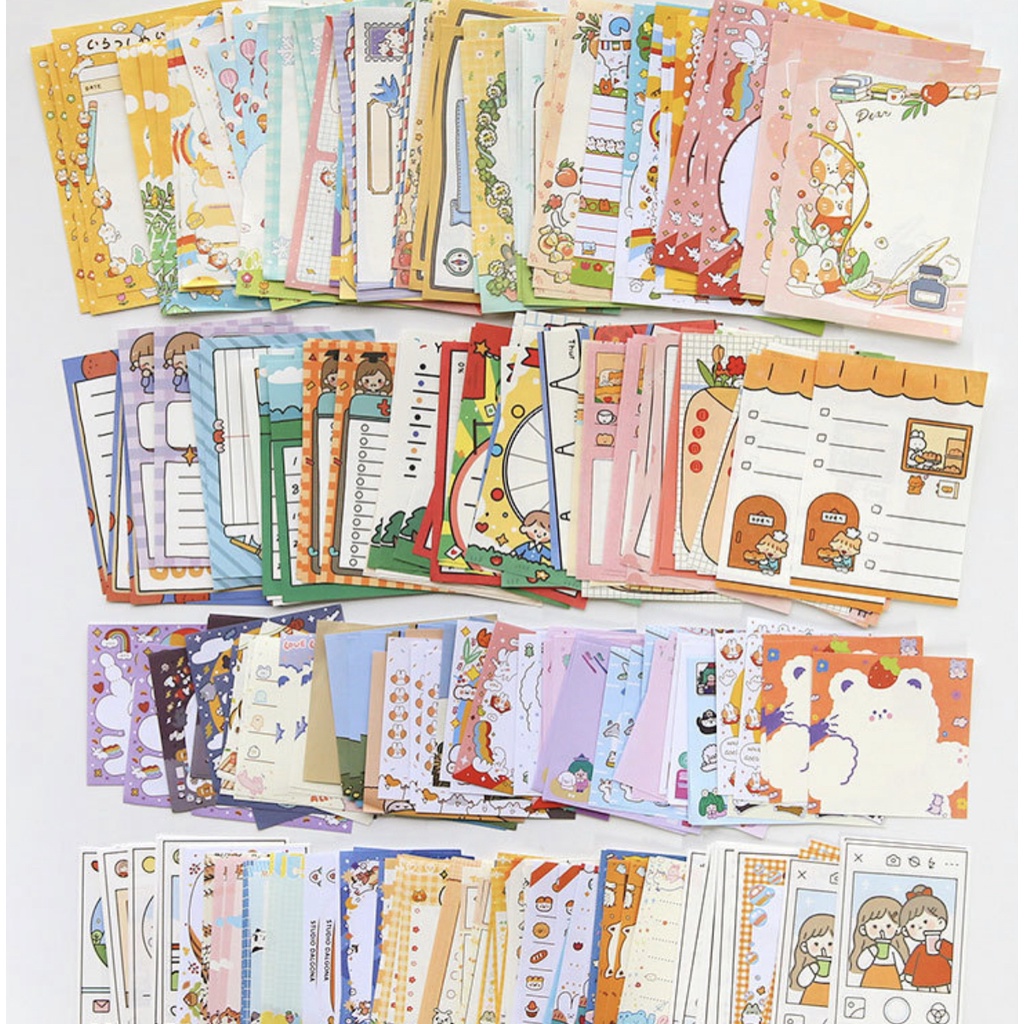 Túi 50 giấy ghi chú mix ngẫu nhiên chủ đề dễ thương l Trắng Mập Stationery