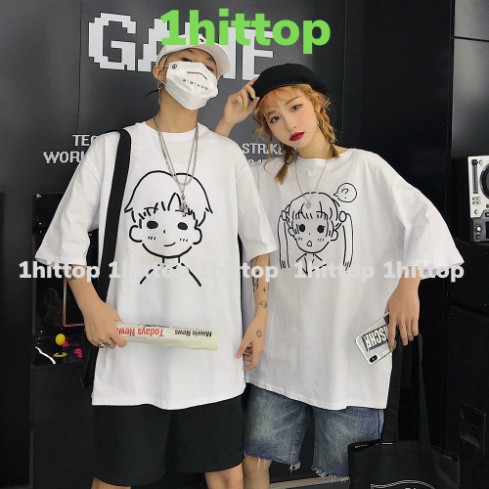 [1hittop] Áo thun unisex tay lỡ form rộng AF010 , áo phông nam nữ form rộng chất cotton mát mịn thấm hút mồ hôi in hình