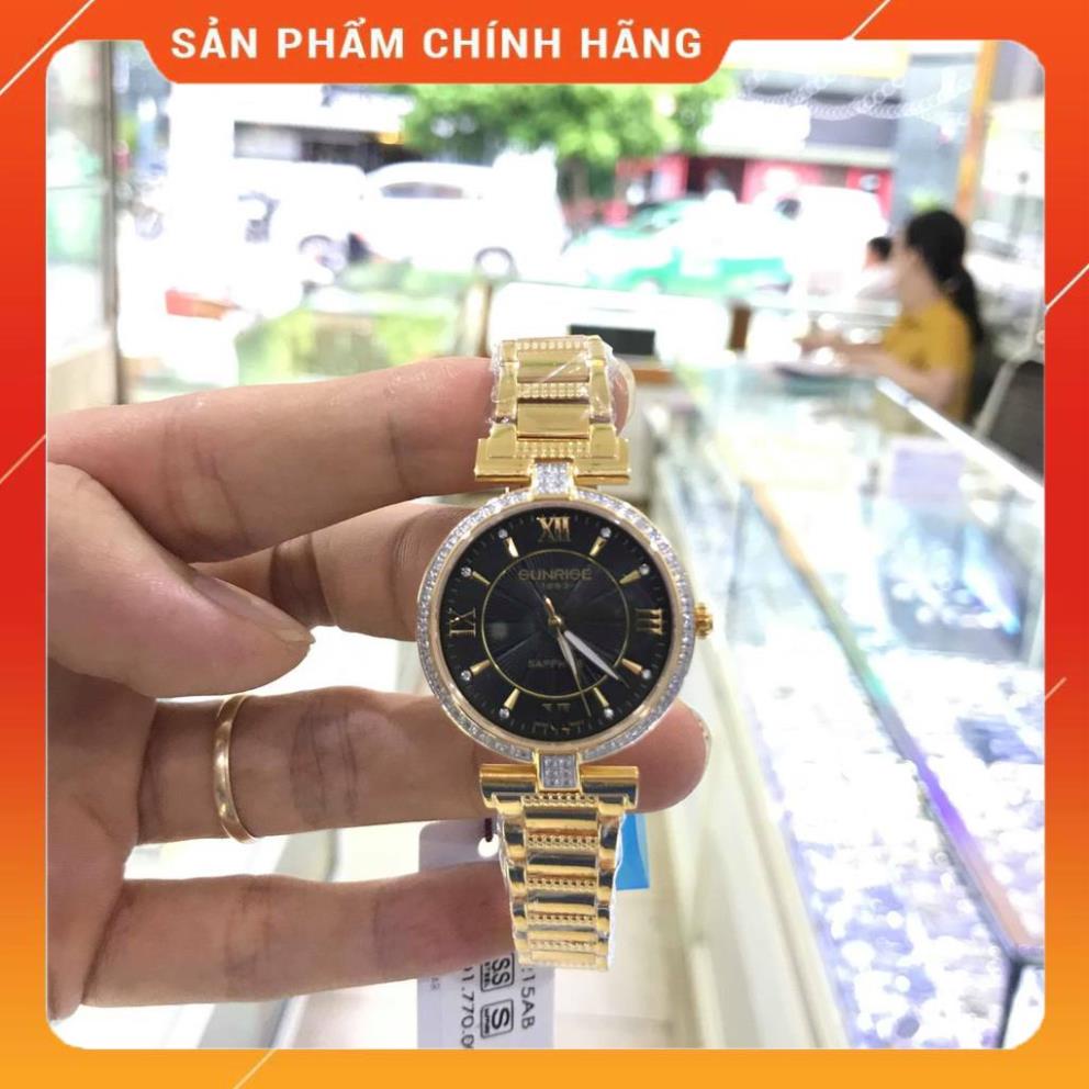 Đồng hồ nữ SUNRISE 2215AB full hộp chính hãng, kính Sapphire chống xước chống nước t