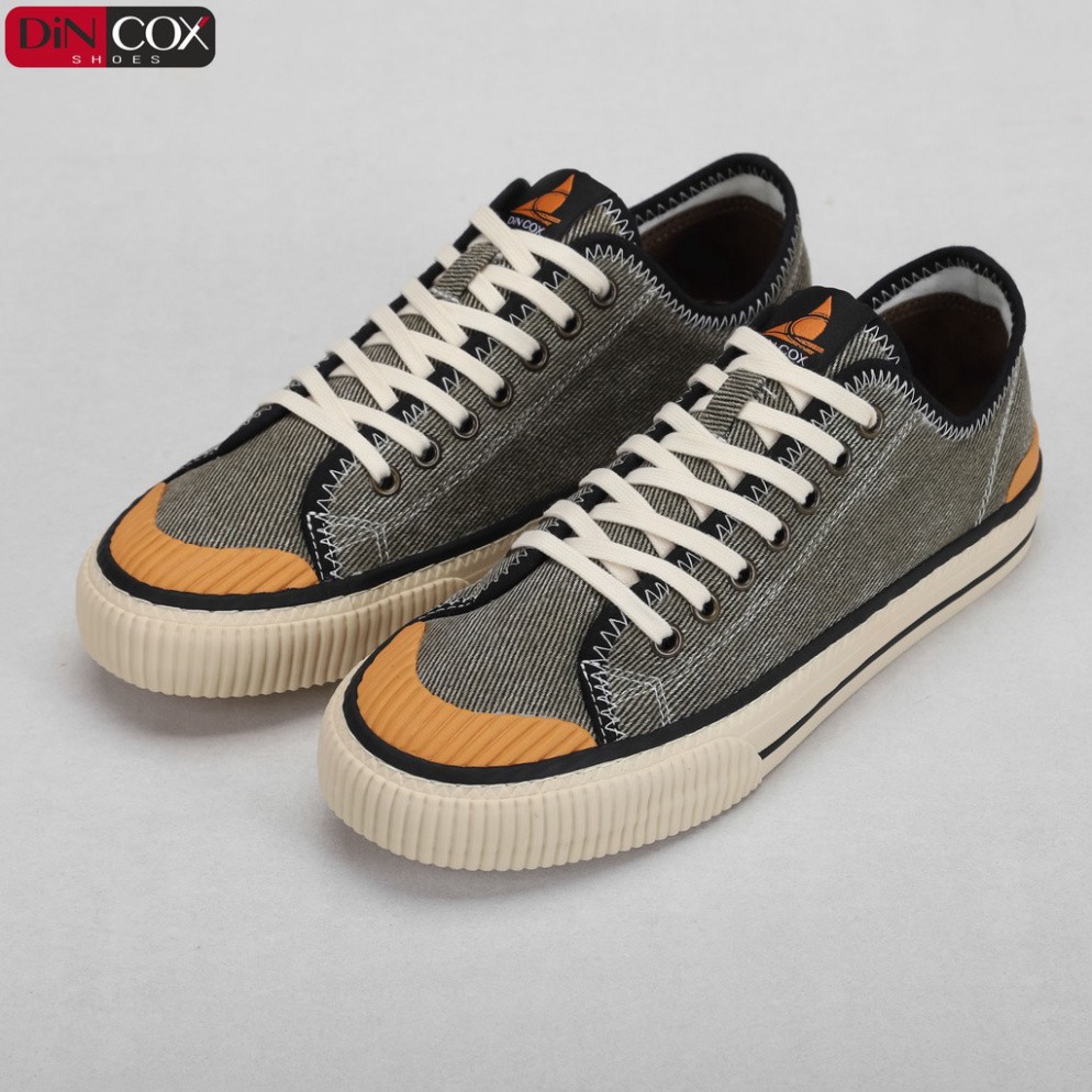 Giày Sneaker Vải Nam DINCOX D21 Ấn Tượng Kaki Wash Canvas Jean