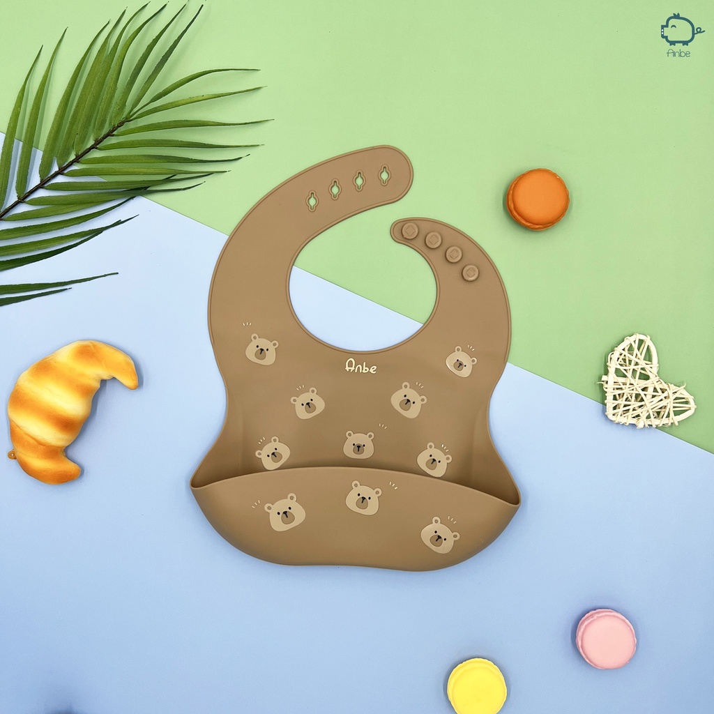 Yếm Silicon Ăn Dặm Blw Cho Bé Trai Gái Có Máng Chống Thấm ANBE VIETNAM An Toàn Chất Lượng Cao YAD02