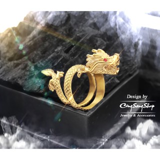 [CSJ] NHẪN INOX NAM CON RỒNG KHÔNG ĐEN, KHÔNG GỈ SÉT