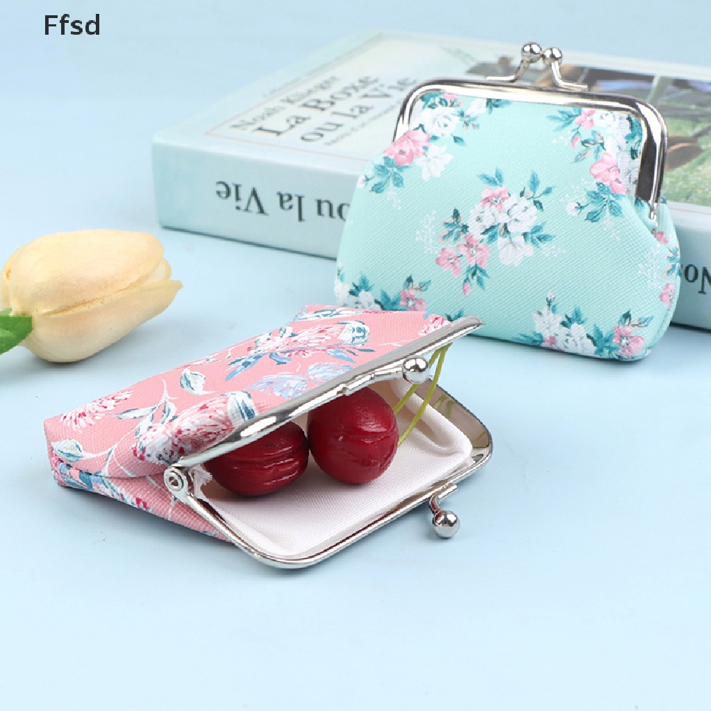 {Ffsd} Ví Da PU Dạng Nhỏ In Họa Tiết Hoa Đựng Tiền / Kẹo Cưới * Hot