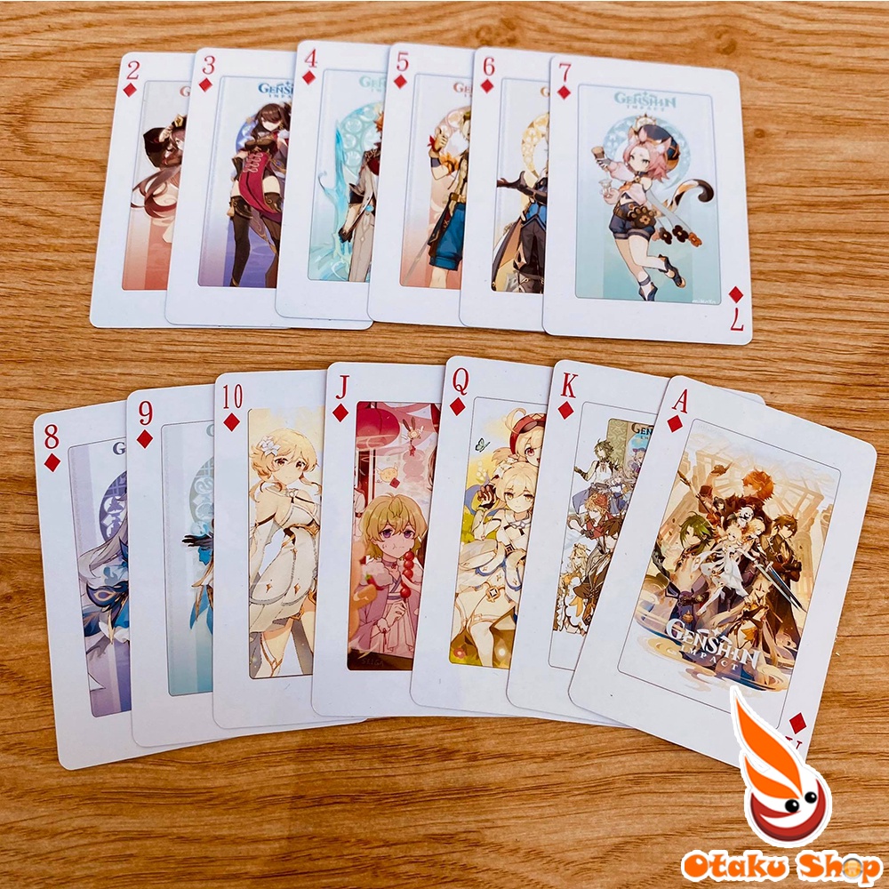 Bài tây Game Genshin Impact dùng chơi bài Poker, tú lơ khơ boardgame chuyên dành cho Otaku