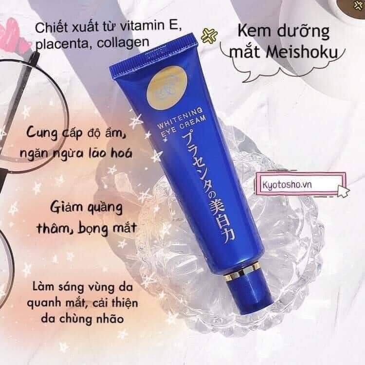 Kem mắt ngừa thâm làm mờ nếp nhăn mắt Meishoku Whitening Eye Cream - Nhật Bản