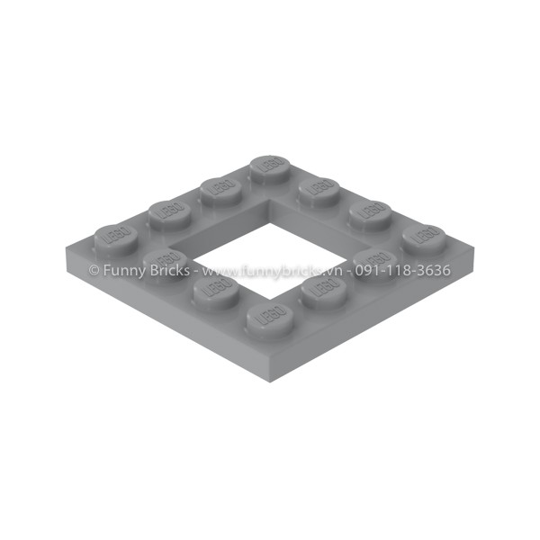 LEGO WEDO Plate 4 x 4 with 2 x 2 Open Center (64799) – Medium Stone Grey