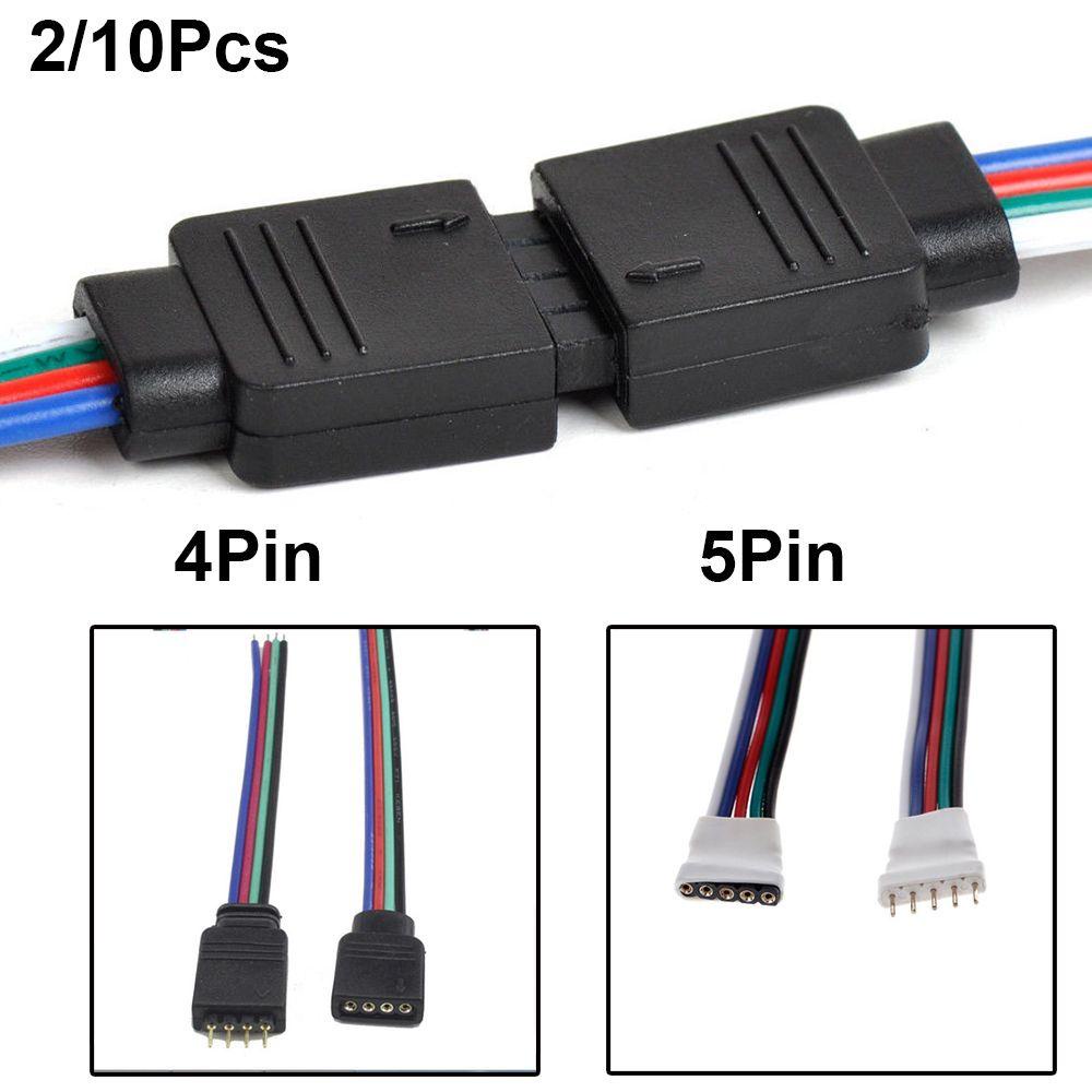 Set 2 / 10 Đầu Nối Male Female RGBW Cho Dây Đèn LED 3528 5050
