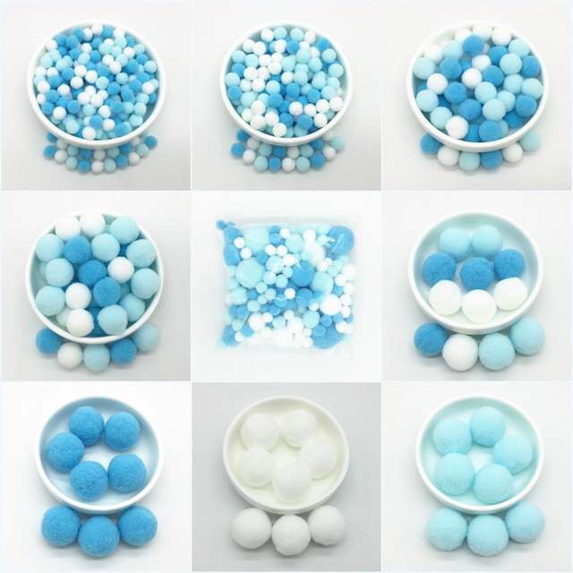 Pompom hỗn hợp nhiều màu nhiều size  - pom pom trang trí