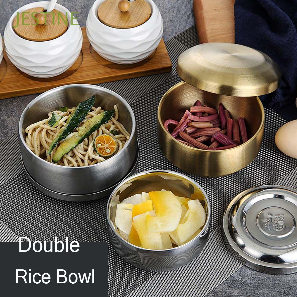 Tô đựng thức ăn bằng thép không gỉ 304 cách nhiệt kiểu Hàn Quốc tùy chọn màu sắc cho bé