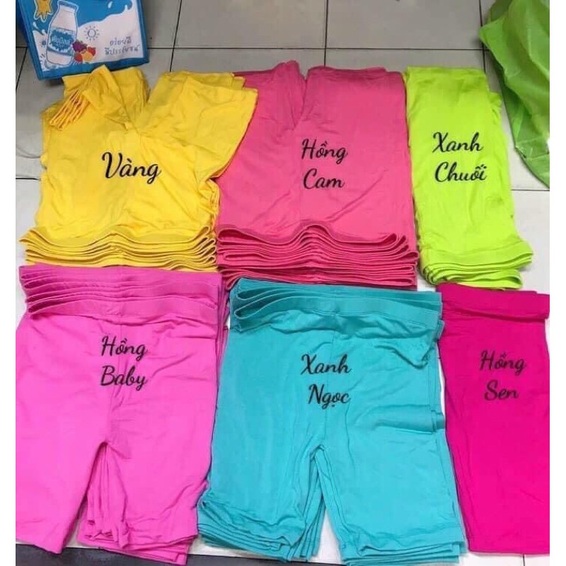 FREESIZE- Quần ngố trên gối legging thun thái lan mạc RAINBOW, MÀU TRƠN