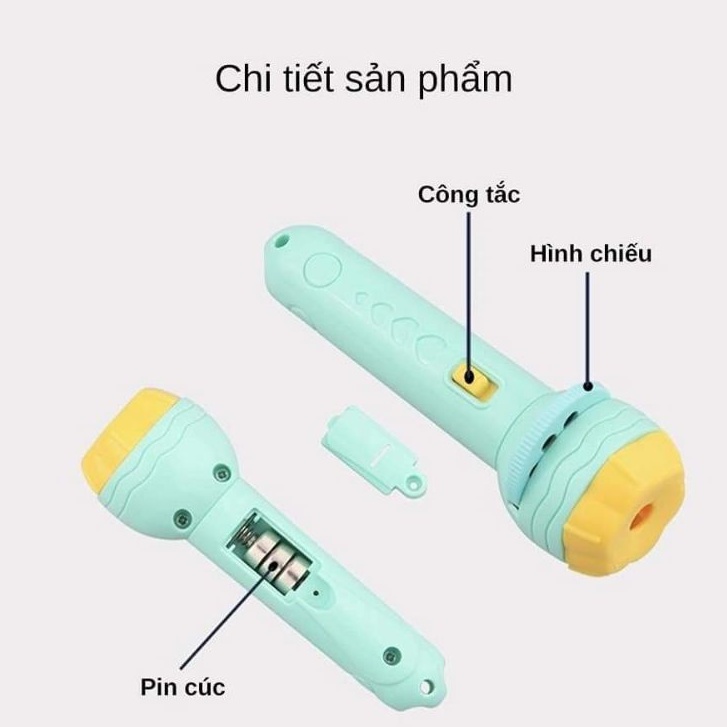 Đèn pin chiếu hình 24 hình, 8 chủ đề cho bé, hình ảnh sắc nét 28 mẫu