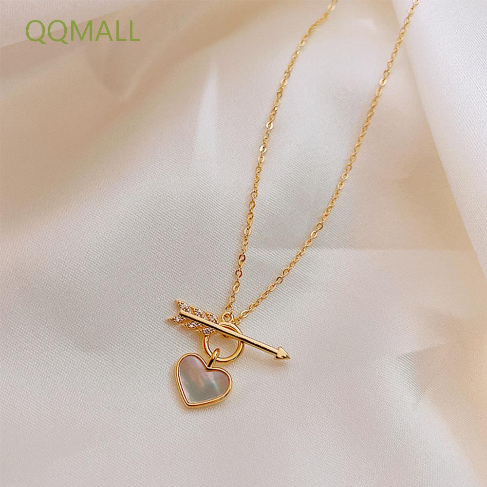 Vòng cổ mặt hình mũi tên đính đá trái tim thời trang sang trọng cho nữ