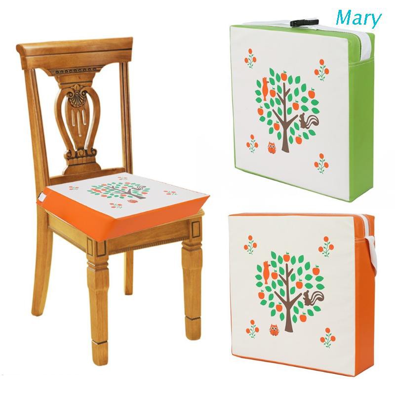 Mary Children Increased Chair Pad Baby Dining Cushion Adjustable Removable PU Leather Waterproof Highchair Seat Booster