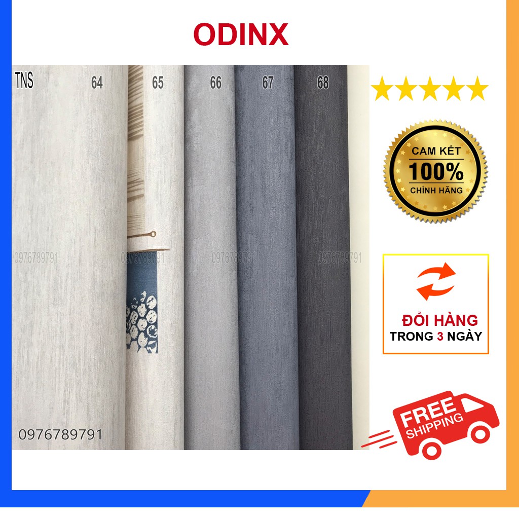 Giấy Dán Tường Giả Xi Măng Bê Tông 3d Lụa Không Keo Khổ 53cm Màu Xám Đẹp Cao Cấp ODINX
