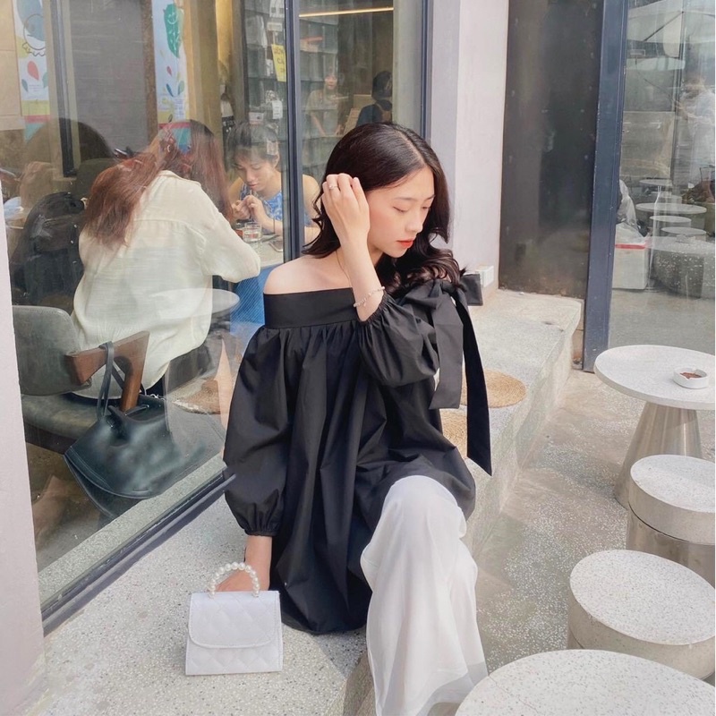 ÁO TRỄ VAI BÈO NUỘC NƠ BÊN ULZZANG