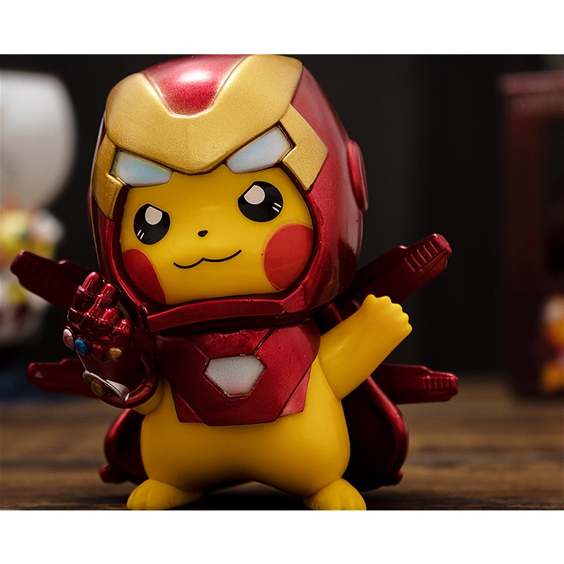 Mô hình nhân vật pikachu hóa trang iron man marvel độc đáo dễ thương