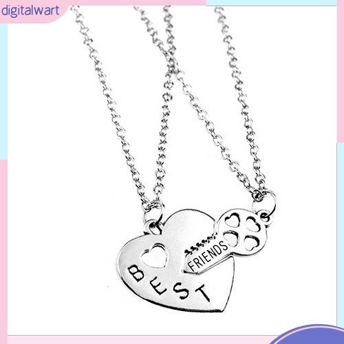 2 Dây Chuyền Mặt Trái Tim Khắc Chữ Best Friends Forever Độc Đáo