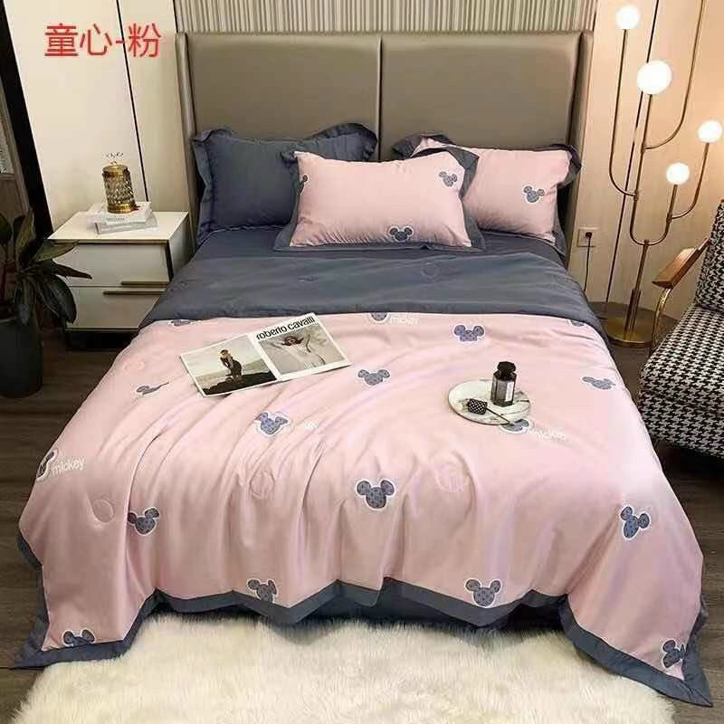 Bộ chăn ga gối (mềm chần) cotton lụa thái họa tiết hoa văn sang nhiều màu , đủ siz 1m6 , 1m8 , 2m2