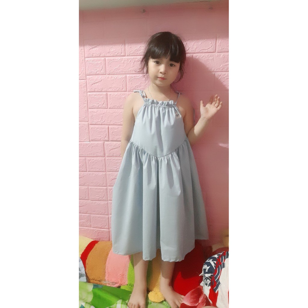[KIKA] Váy Đầm Bé Gái Cổ Yếm Hai Dây  - Từ 11kg-45kg - K144