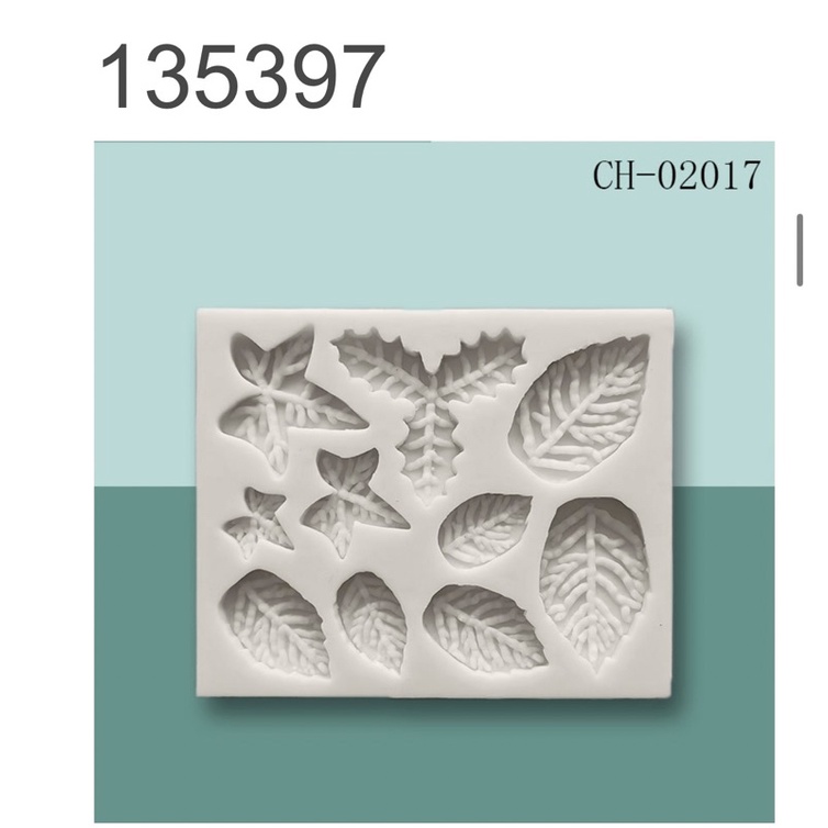 khuôn silicon lá ms 135497 trang trí bánh