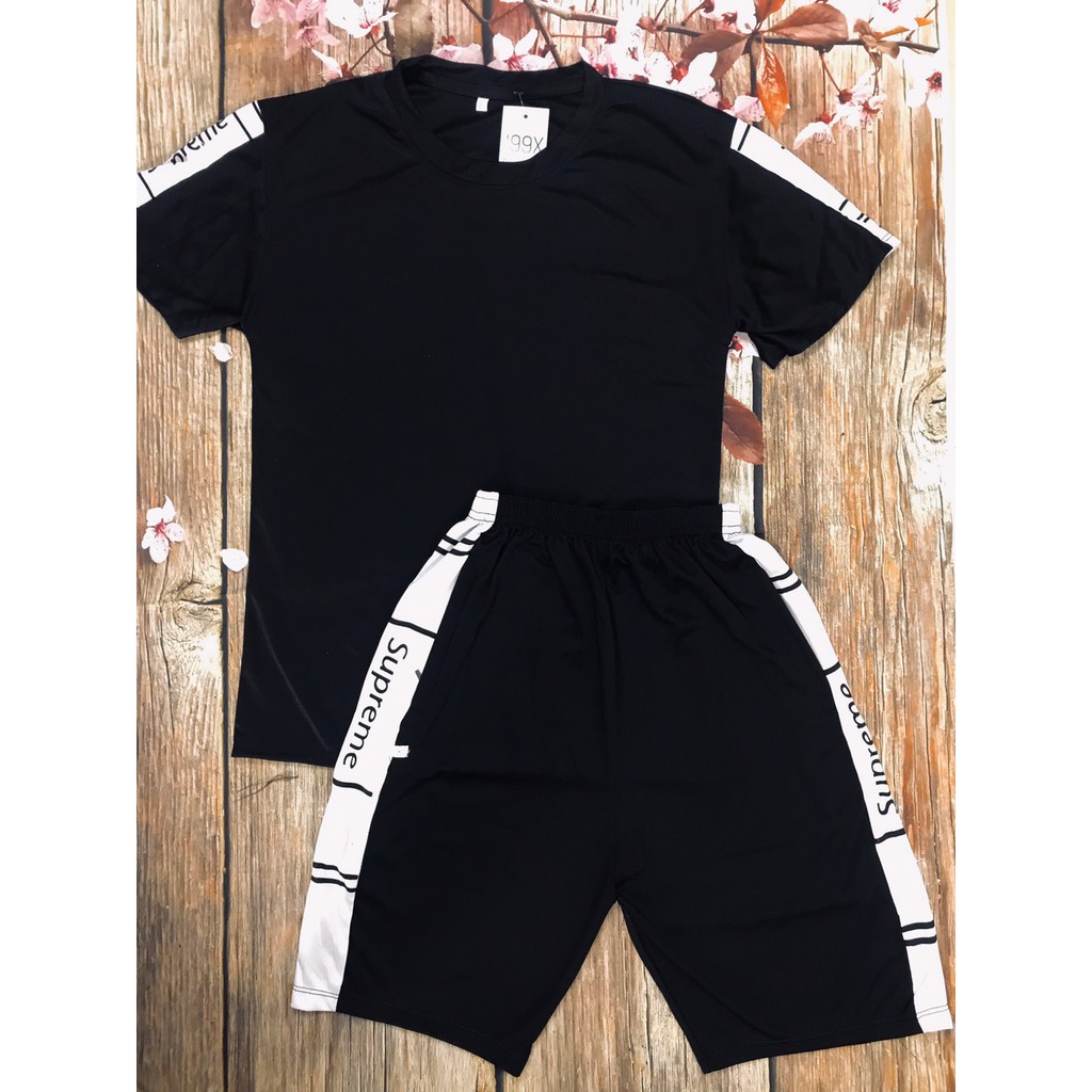 XẢ HÀNG Bộ Quần Áo Thun Nam Ngắn Tay In Chữ Viền Bên Tay - Thời Trang Hè - BN07 | BigBuy360 - bigbuy360.vn