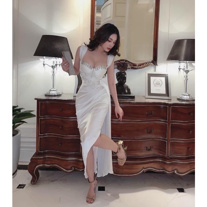 Đầm body dự tiệc kết cườm và hoa nổi sang trọng TRIPBLE T DRESS - size M/L - MS369V