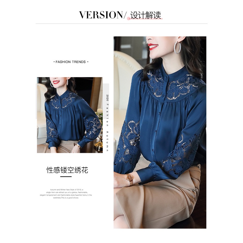 Áo Sơ Mi Dài Tay Thêu Họa Tiết Thời Trang Cho Nữ