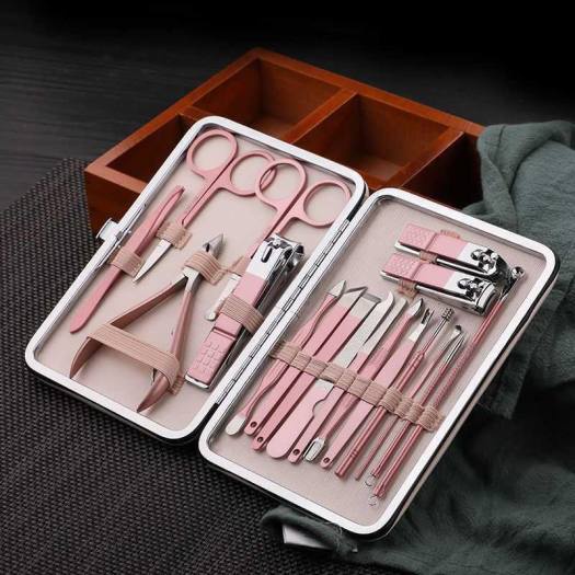 Bộ Dụng Cụ Cắt Tỉa Móng Đa Năng 18 Chi Tiết🍀FREESHIP🍀Bộ Cắt Móng Tay,Chân Hộp Hồng Siêu Đẹp Sang Chảnh