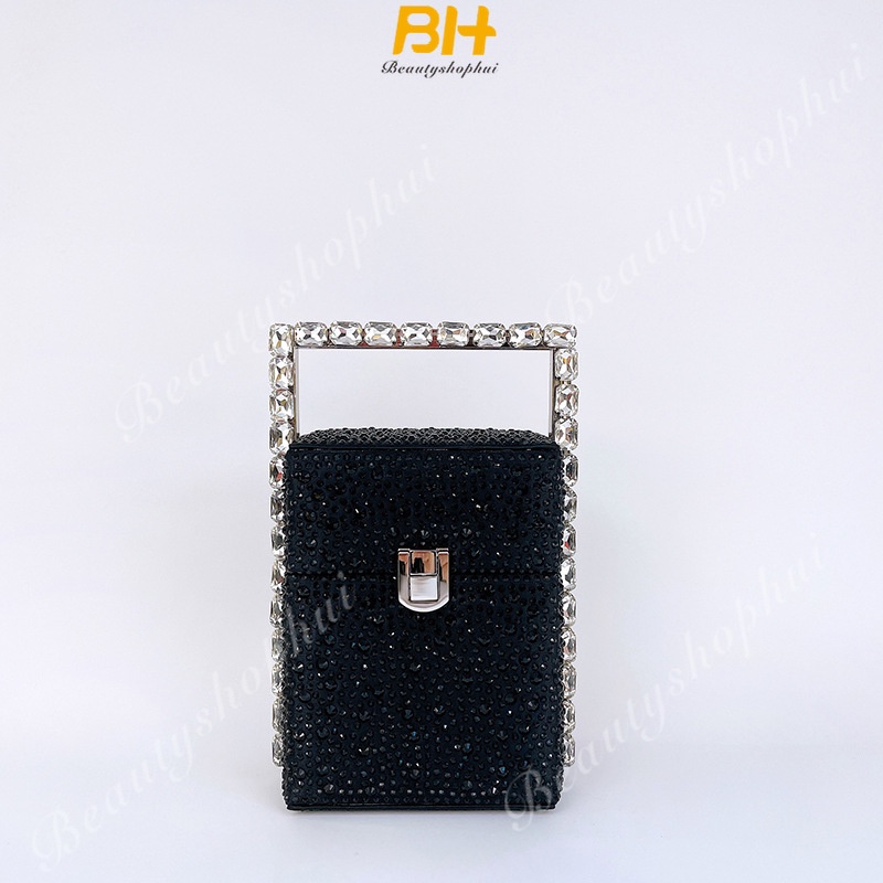 Túi Xách Tay Đính Đá Kiểu Pháp Thời Trang Thu Đông Sang Trọng Cho Nữ