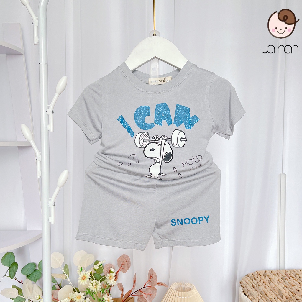 [SALE] Bộ Cộc Tay Cho Bé Trai, Bé Gái Minky Mom Vải Thun Lạnh Hoạ Tiết Snoopy, Đồ Bộ Cho Bé Mặc Nhà MKM2247