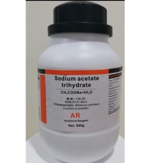 Hóa chất Sodium acetate trihydrate CH3COONa lọ 500g Xilong CAS 6131-90-4 natri acetat
