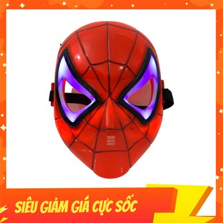 Đồ Chơi Mặt Nạ Người Nhện - Mặt Nạ Spiderman Có Đèn Phát Sáng Xanh, Nhựa Cao Cấp, Siêu Chắc Chắn