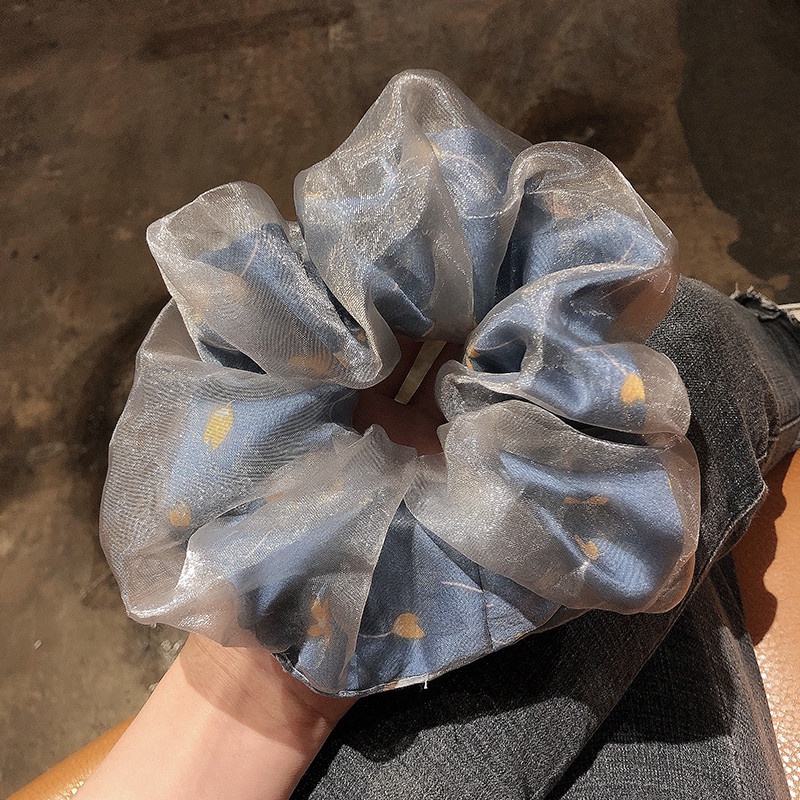 Dây buộc tóc vải lưới nhiều lớp họa tiết hoa đơn giản xinh xắn