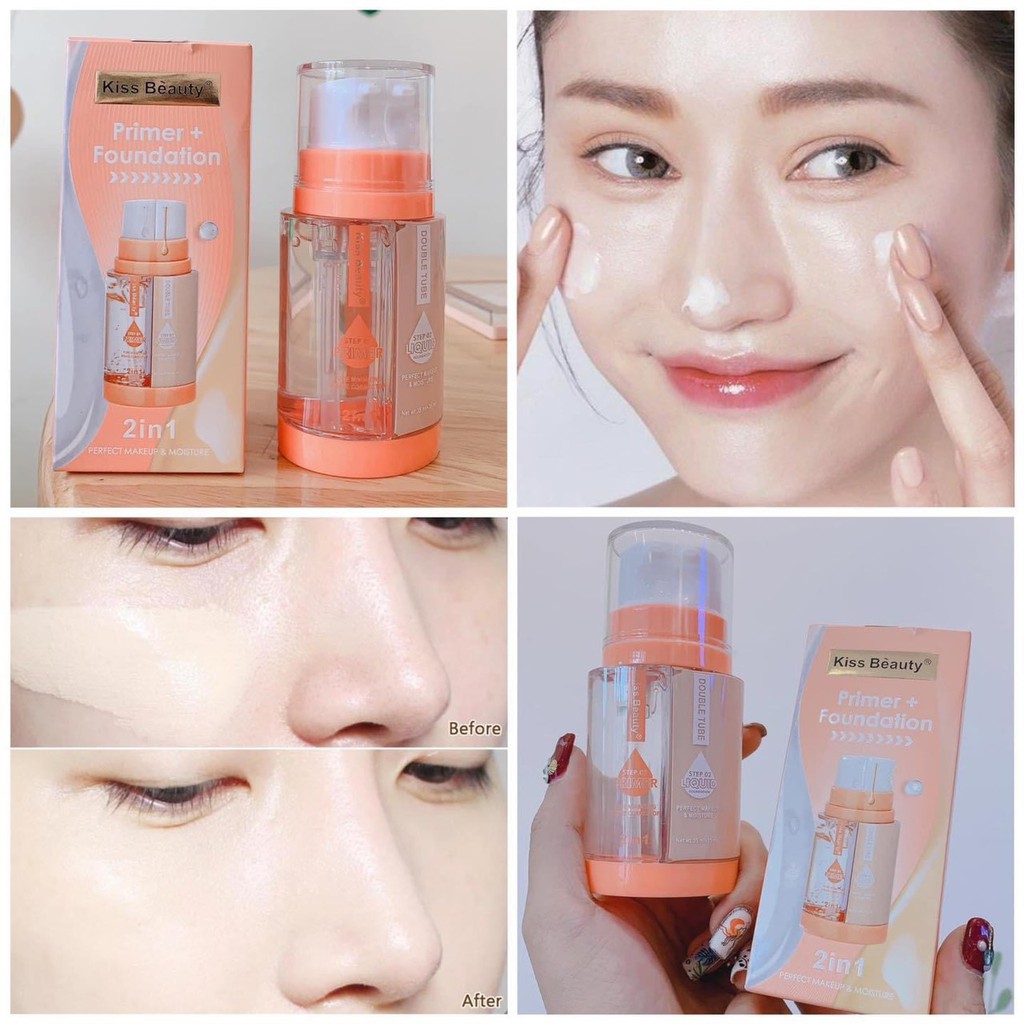 Kem lót + kem nền 2 trong 1 của kissbeauty dưỡng ẩm căng bóng | BigBuy360 - bigbuy360.vn