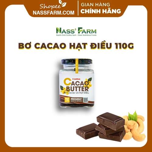 [THƠM NGON] Bơ Cacao Hạt Điều Healthy Nguyên Chất 100% nhỏ gọn, tiện lợi, ăn kèm các loại bánh hạt healthy, mix  kèm sữa