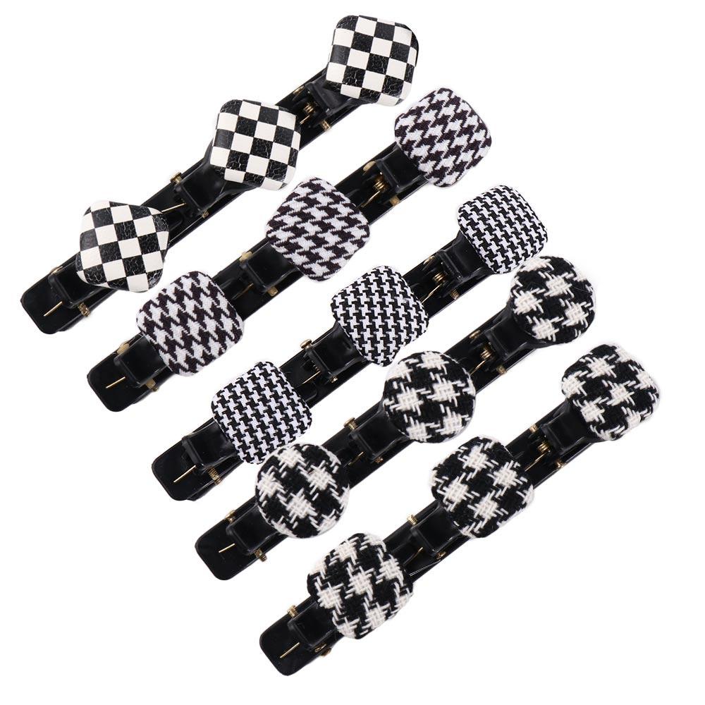 Kẹp Tóc Vải Họa Tiết Sọc Caro Kiểu Công Chúa Thời Trang Cho Nữ