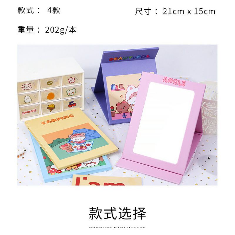Gương Trang Điểm Để Bàn/ Gương Gập Xếp Cute Khổ Lớn
