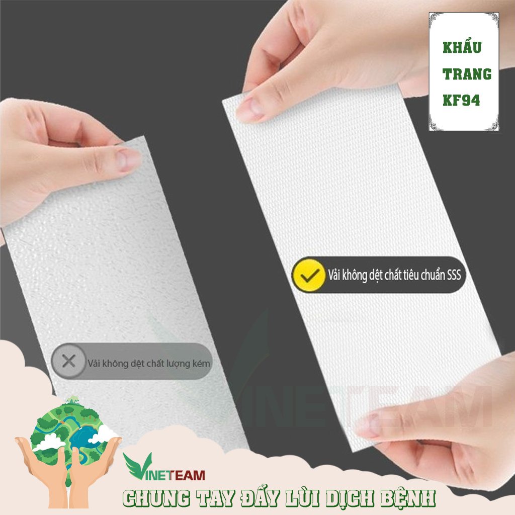 Khẩu Trang KF94 Vinetteam Hàn Quốc Bao Bì Chữ Tiếng Hàn, kháng Khuẩn PM 2.5 4732