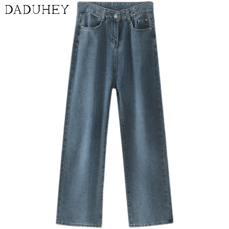 Quần jean ống rộng phong cách năng động cho nữ