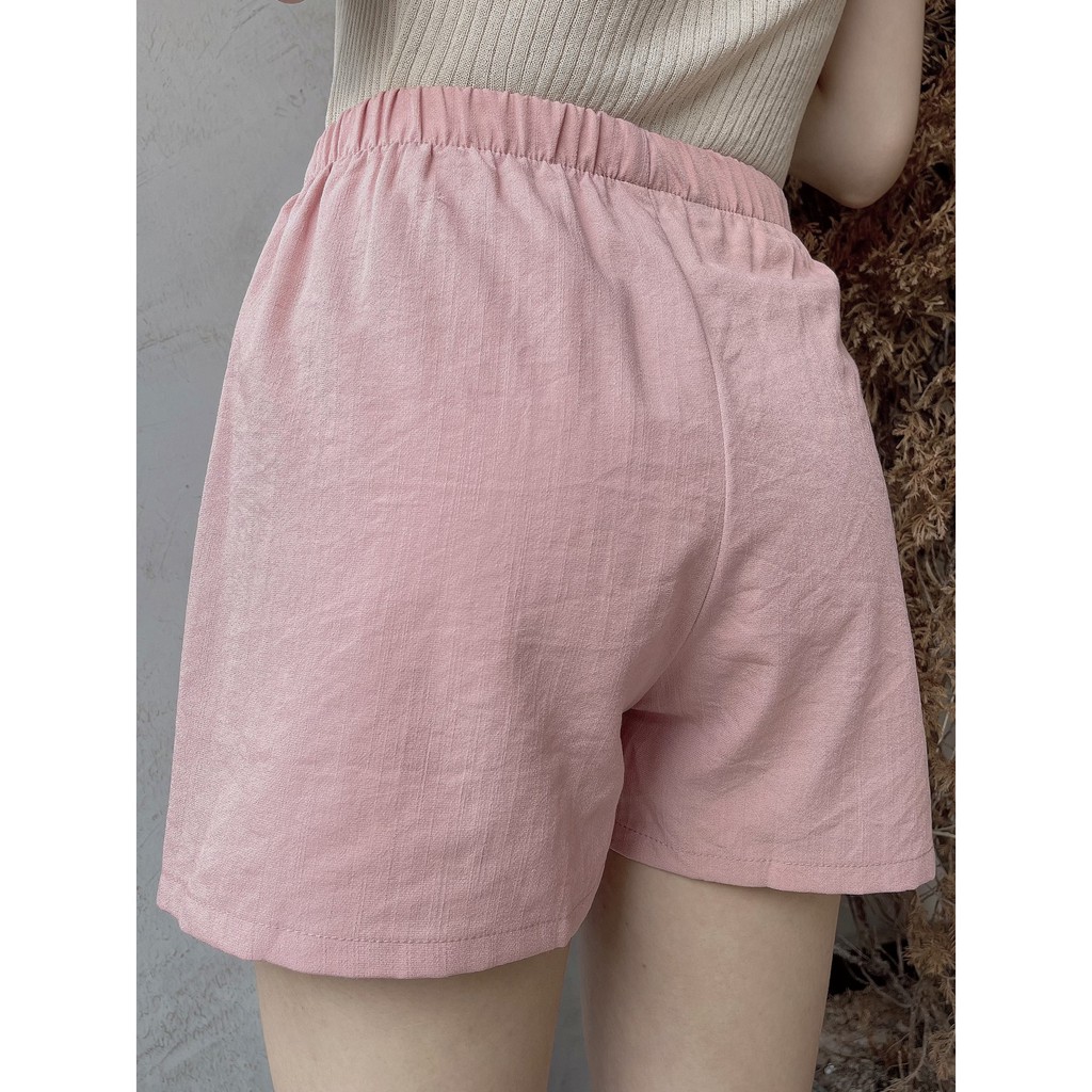 Quần đũi nữ đẹp dáng short thời trang chất liệu đũi xước hàn quốc cao cấp LOT STORE QA38