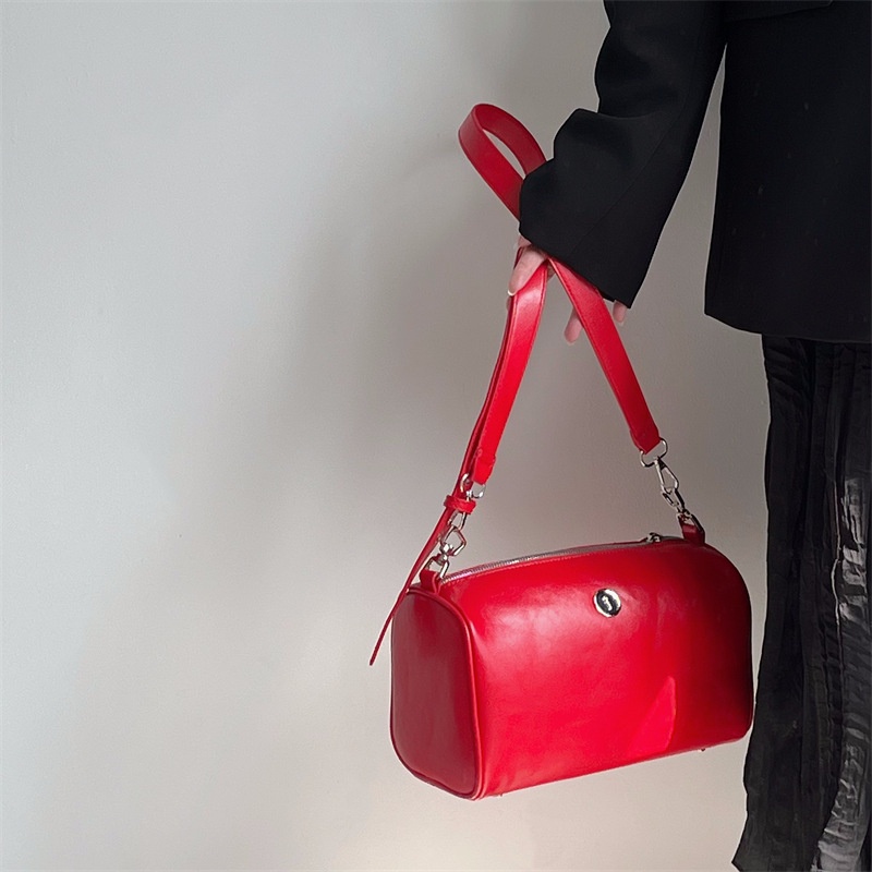 Túi đeo chéo IELGY hình trụ phong cách Retro đa năng dành cho nữ