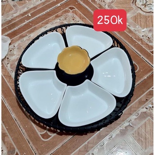 Bộ khay lẩu kem hình hoa mai