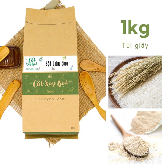 1Kg Bột Cám Gạo Nguyên Chất - Cối Xay Bột Shop - Handmade