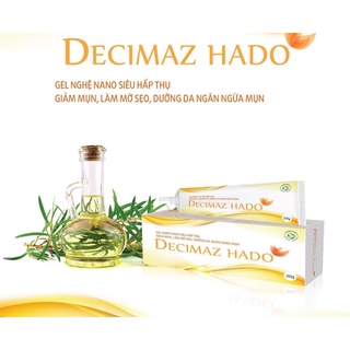  Gel Bôi Làm Sạch Mụn Làm Mờ Sẹo Hết Thâm – Gel Nghệ Nano Siêu Hấp Thụ - Decimaz Hado Tuýp 20 Gam 