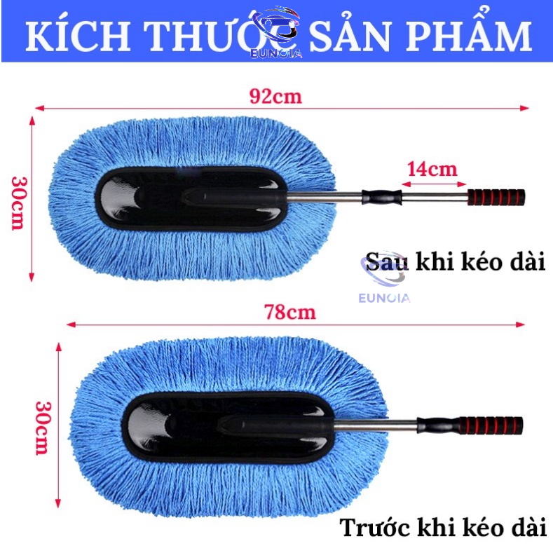 Cọ chổi dẹt nano lau chùi xe ô tô - chổi rửa xe hơi - chổi vệ sinh - chổi lau chùi làm sạch xe - điều chỉnh được độ dài
