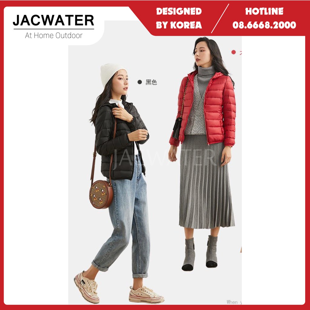 Áo phao nữ siêu nhẹ chống nước, có mũ thời trang JACWATER V600 | BigBuy360 - bigbuy360.vn