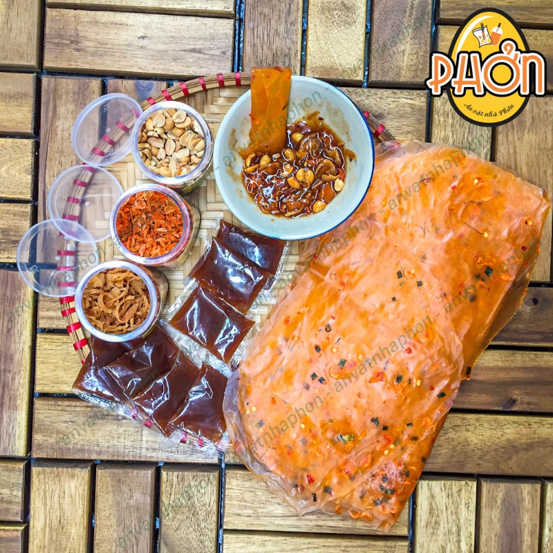 Combo bánh tráng dẻo tôm tứ vị chấm me, bánh tráng me siêu ngon - Ăn Vặt Nhà Phởn